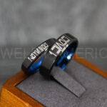 I Love You I Know Rings, Aurebesh Rings, Black Wedding Bands, Aurebesh Wedding Bands, Aurebesh Wedding Rings, Aurebesh Jewelry - Image 2