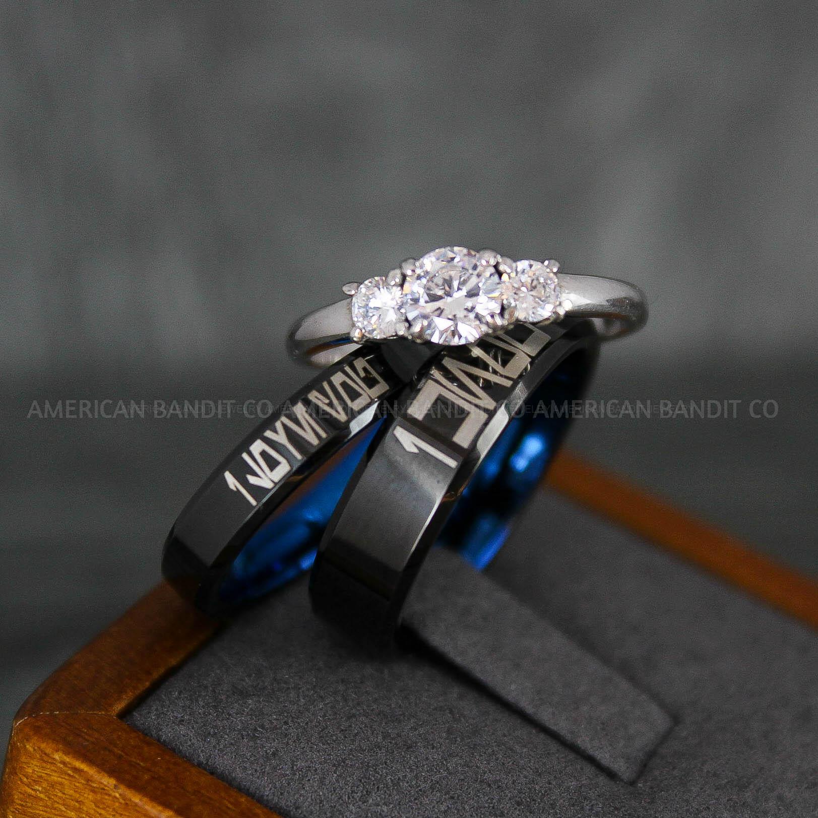 IMG_6786 I Love You I Know Rings, Aurebesh Rings, Black Wedding Bands, Aurebesh Wedding Bands, Aurebesh Wedding Rings, Aurebesh Jewelry - Image 1