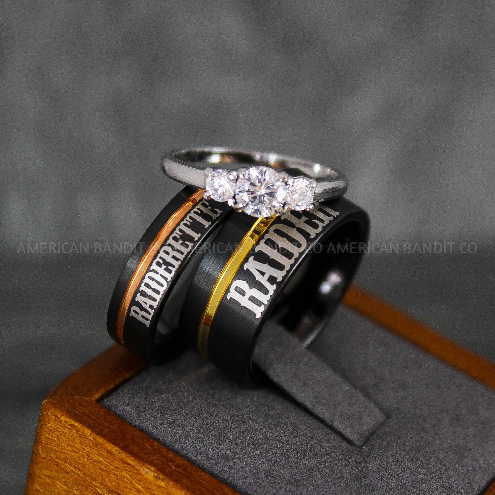 IMG_6794 Raiders Ring, Raider Ring, Raiderette Ring, Couple Rings, Couple Wedding Rings, Couple Wedding Bands - Image 1