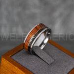 Wood Rings, Wood Wedding Bands, Wood Wedding Rings, Silver Wedding Rings, Silver Wedding Bands - Image 2