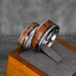 Wood Rings, Wood Wedding Bands, Wood Wedding Rings, Silver Wedding Rings, Silver Wedding Bands - Image 3
