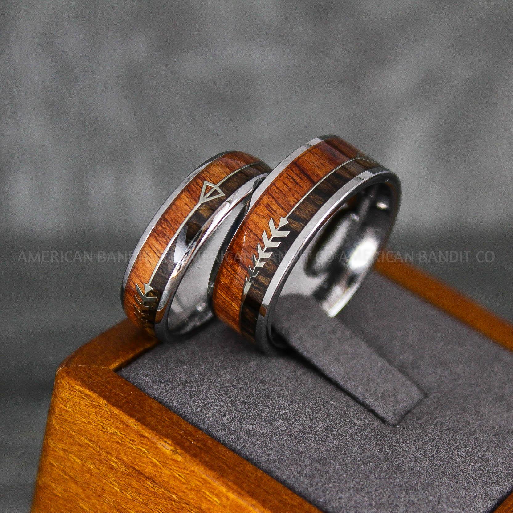 IMG_6812 Wood Rings, Wood Wedding Bands, Wood Wedding Rings, Silver Wedding Rings, Silver Wedding Bands - Image 1