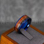 Wood Ring, Wood Wedding Band, Wood Wedding Ring, Blue Wedding Ring, Blue Wedding Band