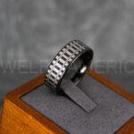 Railroad Ring, Railroad Wedding Band, Train Tracks Ring, Train Tracks Wedding Ring, Black Tungsten Wedding Ring