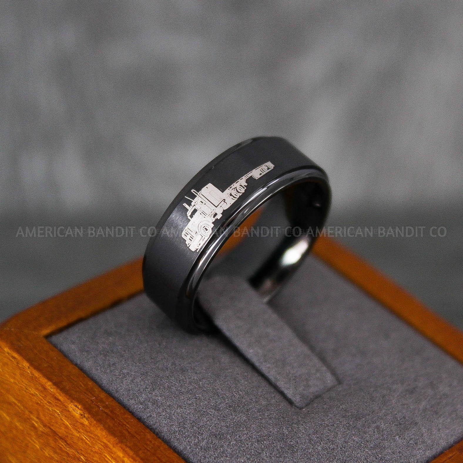 IMG_6822 Truck Driver Ring, Trucker Ring, Truck Life Ring, Trucker Life Ring, Trucker Jewelry, Truck Driver Wedding Band - Image 1