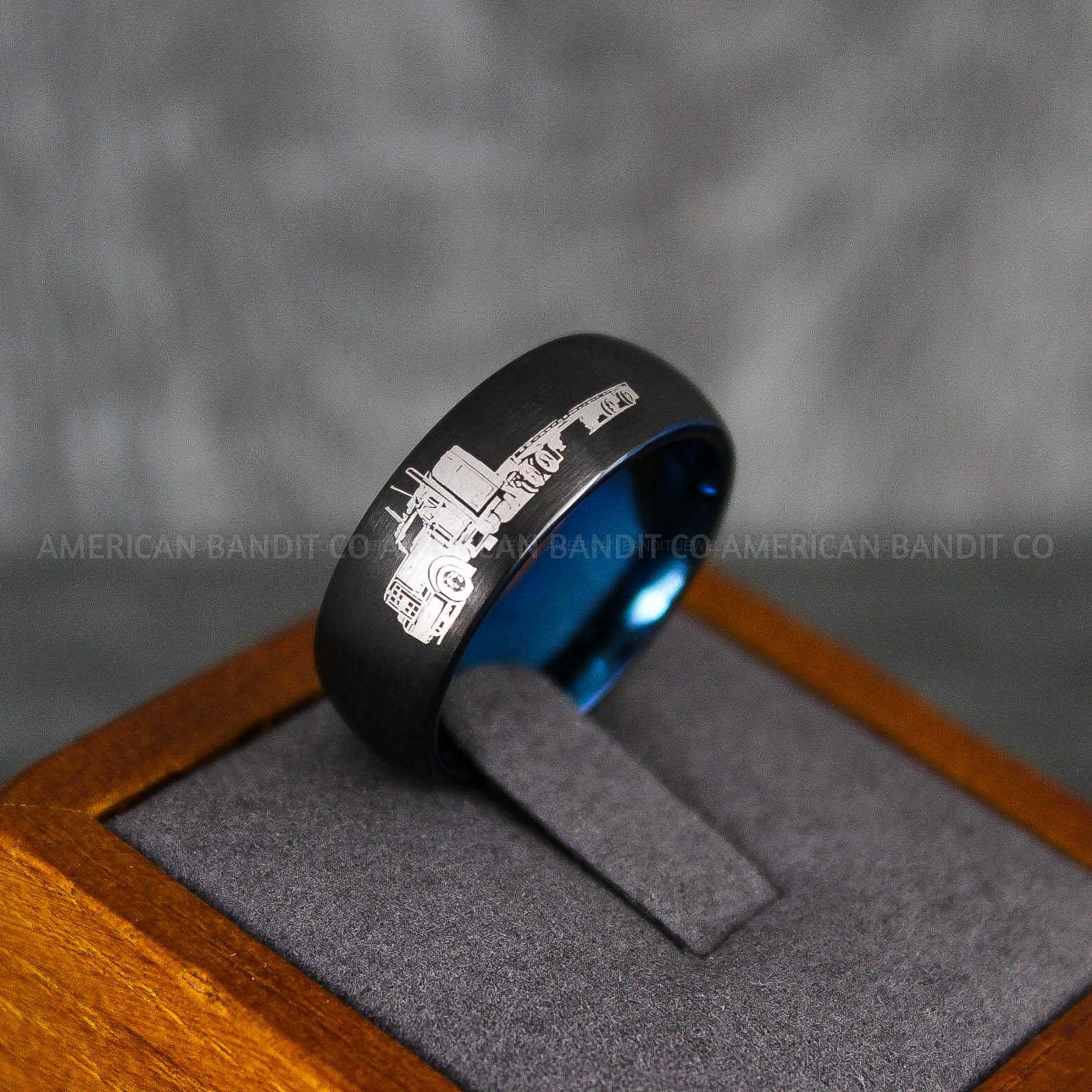 IMG_6827 Truck Driver Ring, Trucker Ring, Truck Life Ring, Trucker Life Ring, Trucker Jewelry, Truck Driver Wedding Band - Image 1