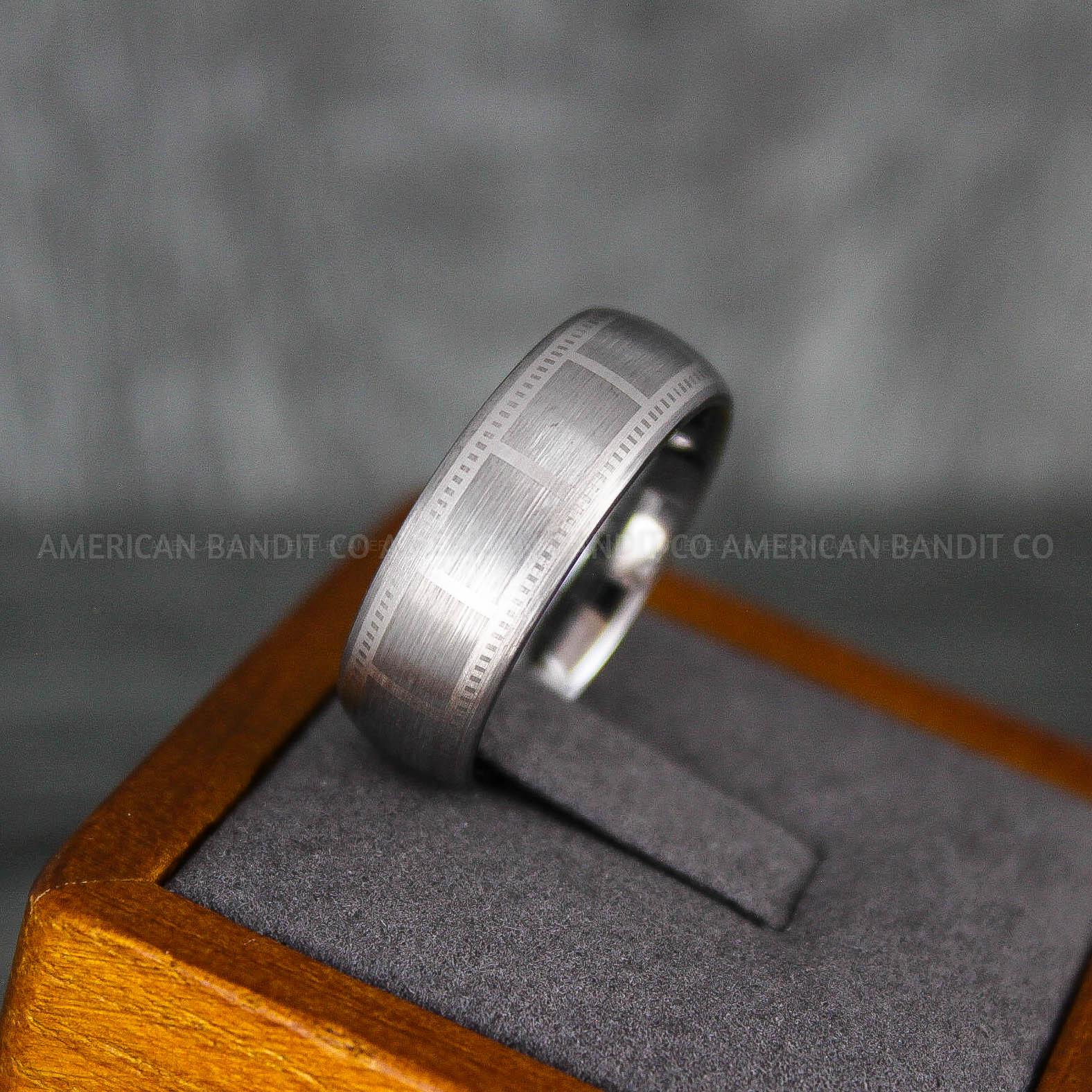 IMG_6836 Filmstrip Ring, Photography Ring, Camera Ring, Lens Ring, Camera Lens Ring, Silver Ring, Silver Tungsten Wedding Band, Silver Wedding Band - Image 1