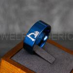 Backhoe Ring, Excavator Ring, Tractor Ring, Construction Machinery Ring, Backhoe Jewelry, Excavation Machinery Ring, Bulldozer Ring, Blue Tungsten Wedding Ring, Blue Tungsten Ring