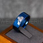 Backhoe Ring, Excavator Ring, Tractor Ring, Construction Machinery Ring, Backhoe Jewelry, Excavation Machinery Ring, Bulldozer Ring, Blue Tungsten Wedding Ring, Blue Tungsten Ring