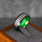 Railroad Ring, Railroad Wedding Band, Train Tracks Ring, Train Tracks Wedding Ring, Black Tungsten Wedding Ring