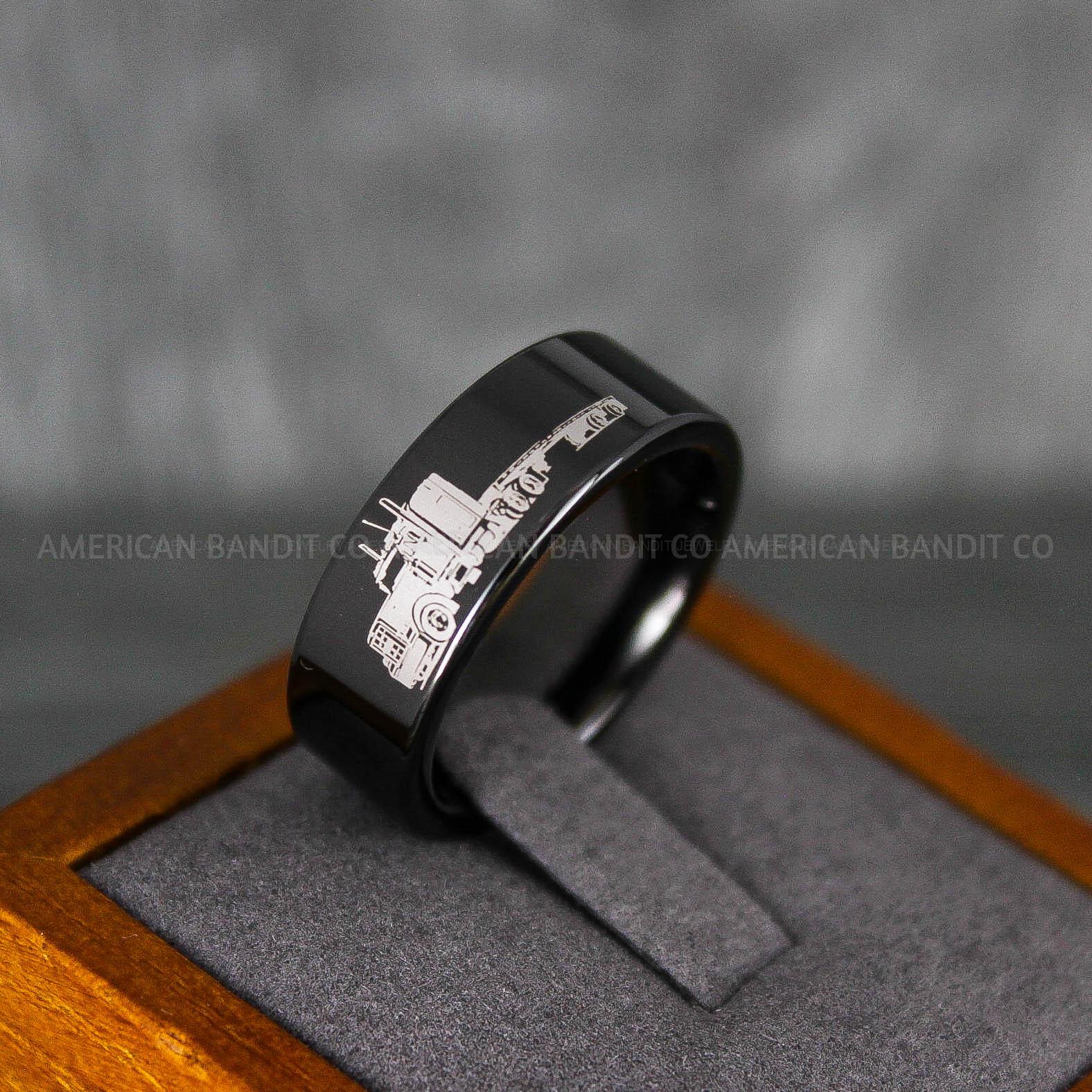 IMG_6845 Truck Driver Ring, Trucker Ring, Truck Life Ring, Trucker Life Ring, Trucker Jewelry, Truck Driver Wedding Band - Image 1