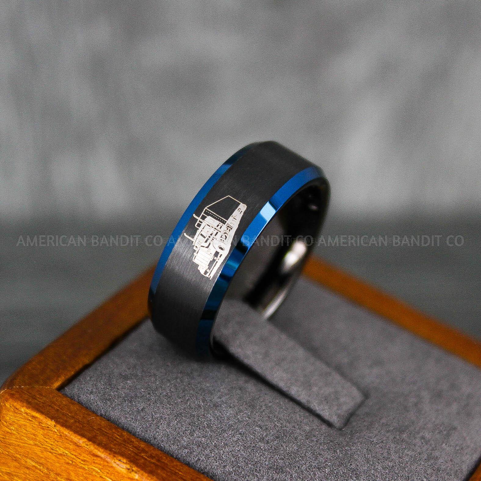 IMG_6846 Truck Driver Ring, Trucker Ring, Truck Life Ring, Trucker Life Ring, Trucker Jewelry, Truck Driver Wedding Band - Image 1