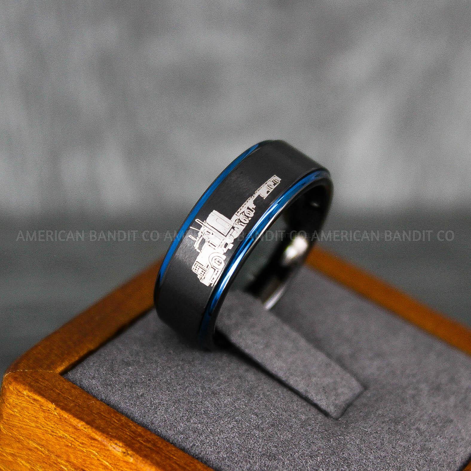 IMG_6849 Truck Driver Ring, Trucker Ring, Truck Life Ring, Trucker Life Ring, Trucker Jewelry, Truck Driver Wedding Band - Image 1