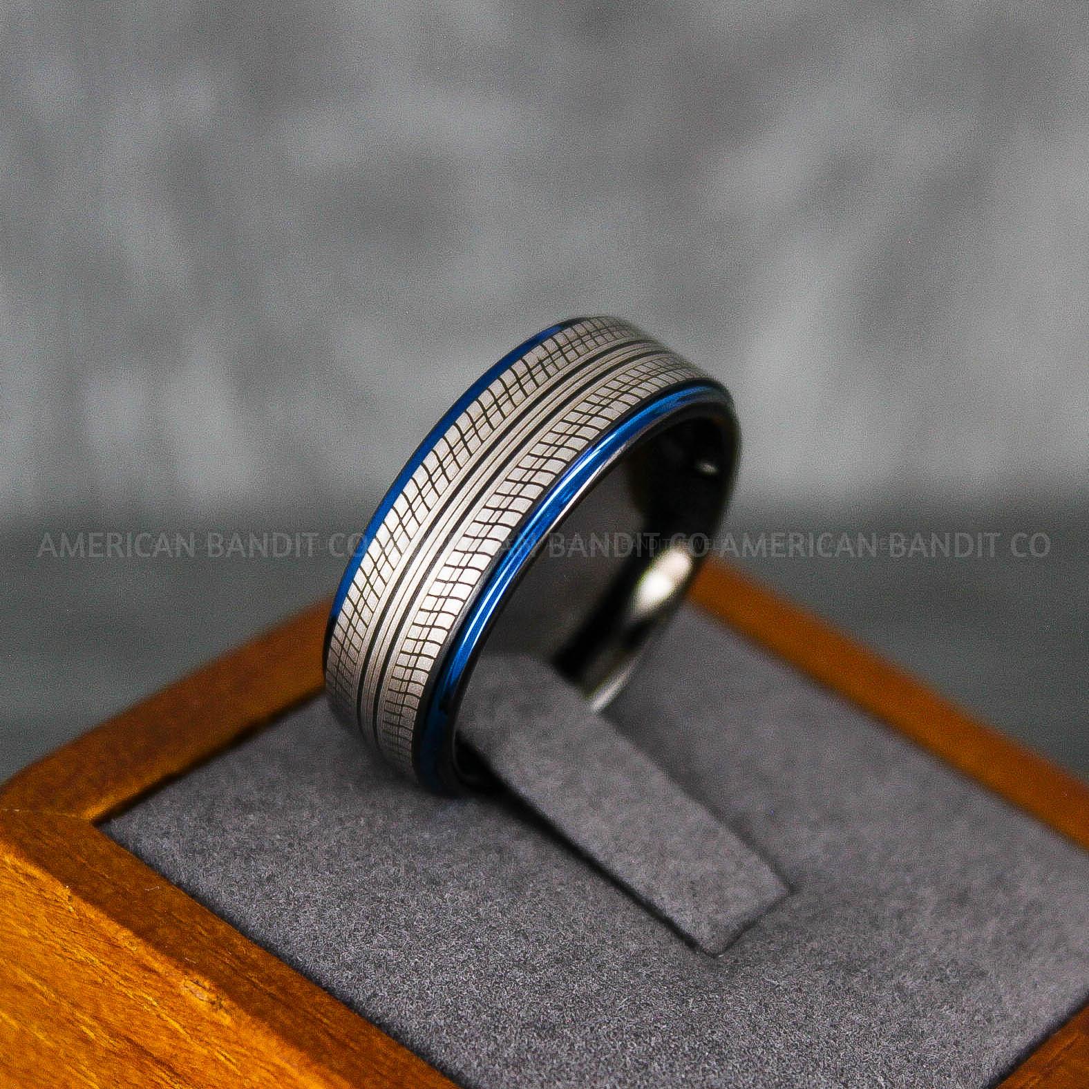 IMG_6850 Tire Ring, Tire Tread Pattern Ring, Tire Tread Ring, Mechanic Ring, Auto Racing Ring, Truck Driver Ring - Image 1