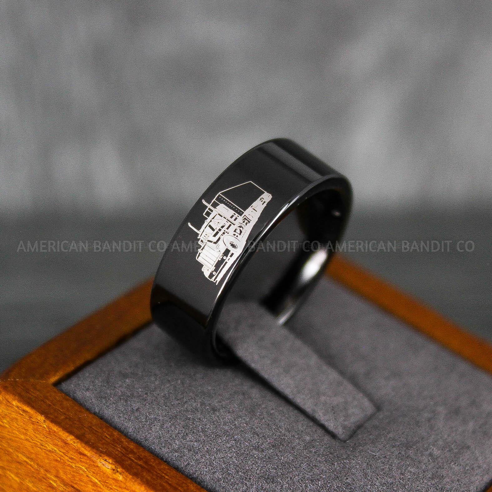 IMG_6852 Truck Driver Ring, Trucker Ring, Truck Life Ring, Trucker Life Ring, Trucker Jewelry, Truck Driver Wedding Band - Image 1