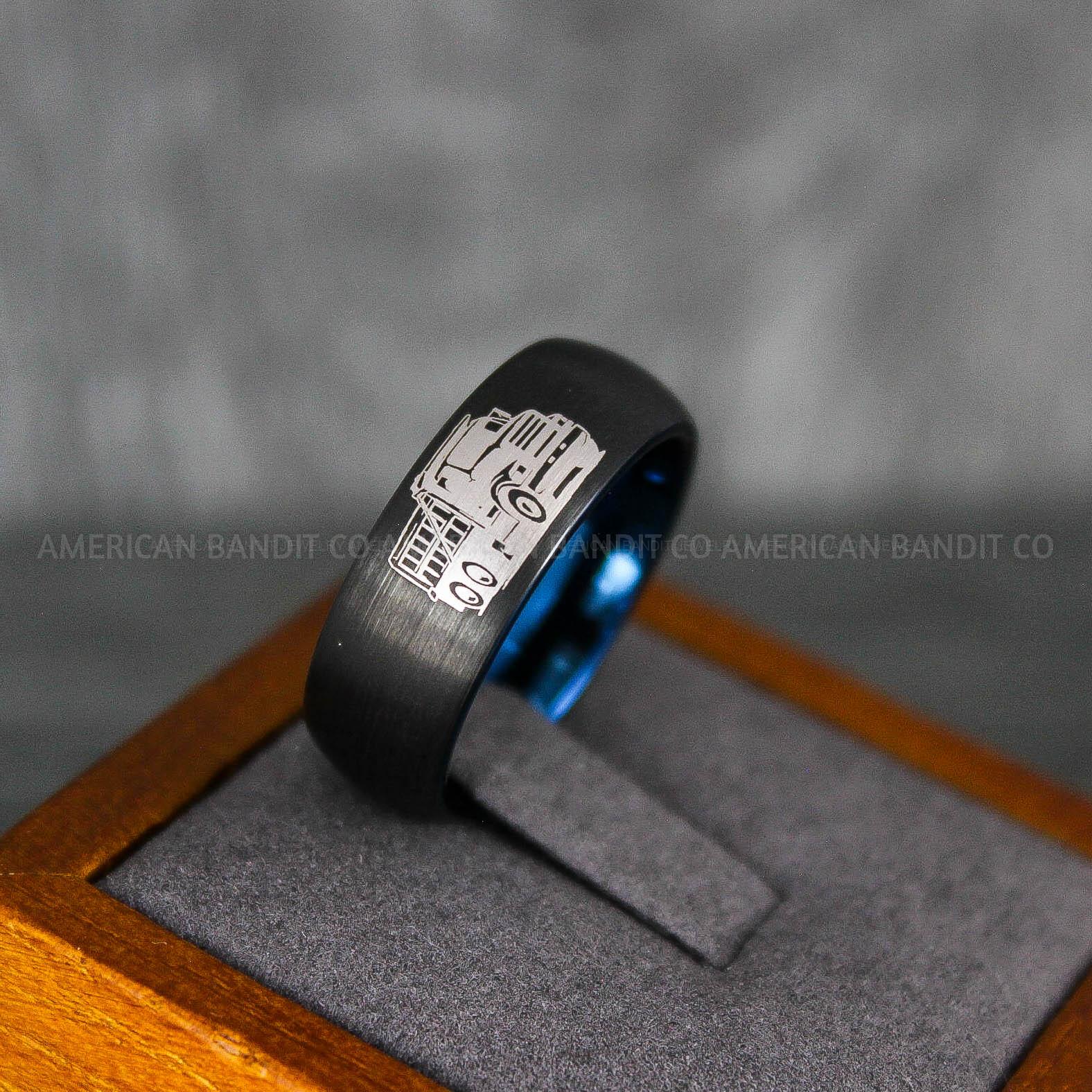 IMG_6859 Truck Driver Ring, Trucker Ring, Truck Life Ring, Trucker Life Ring, Trucker Jewelry, Truck Driver Wedding Band - Image 1