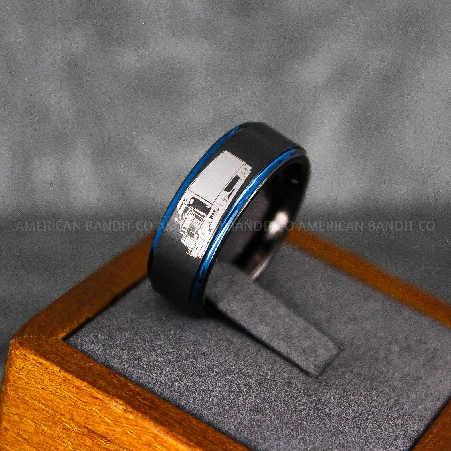 IMG_6860 Truck Driver Ring, Trucker Ring, Truck Life Ring, Trucker Life Ring, Trucker Jewelry, Truck Driver Wedding Band - Image 1