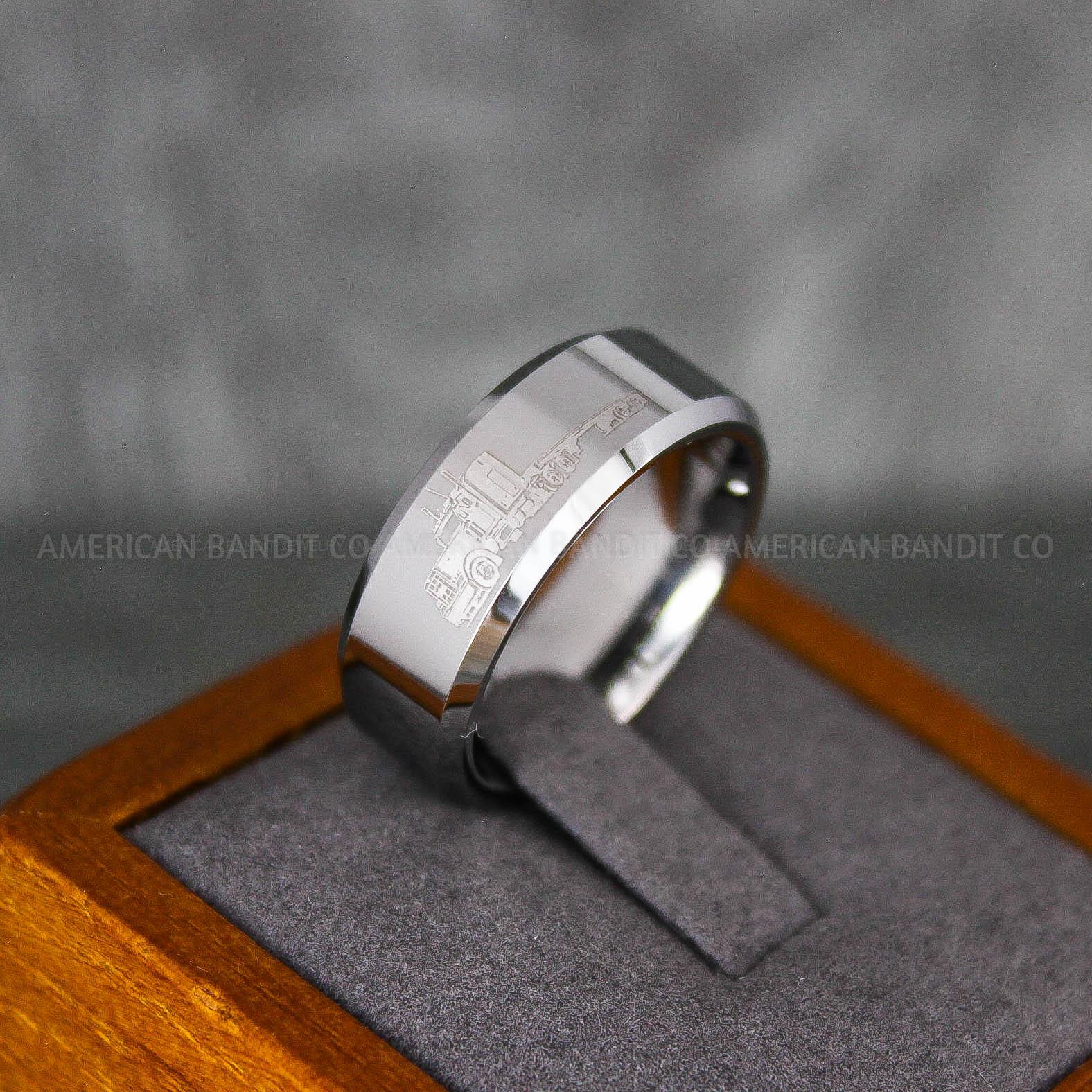 IMG_6866 Truck Driver Ring, Trucker Ring, Truck Life Ring, Trucker Life Ring, Trucker Jewelry, Truck Driver Wedding Band - Image 1