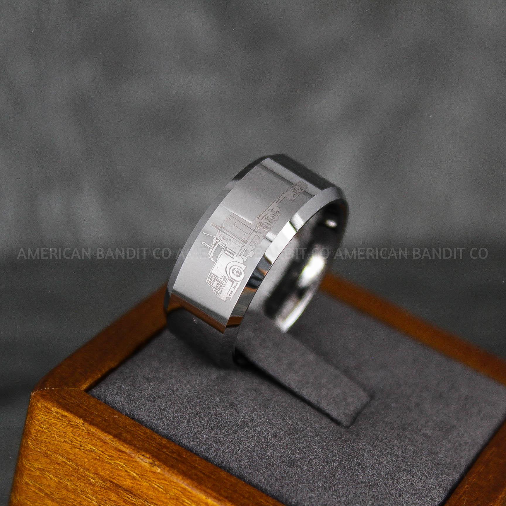 IMG_6869 Truck Driver Ring, Trucker Ring, Truck Life Ring, Trucker Life Ring, Trucker Jewelry, Truck Driver Wedding Band - Image 1