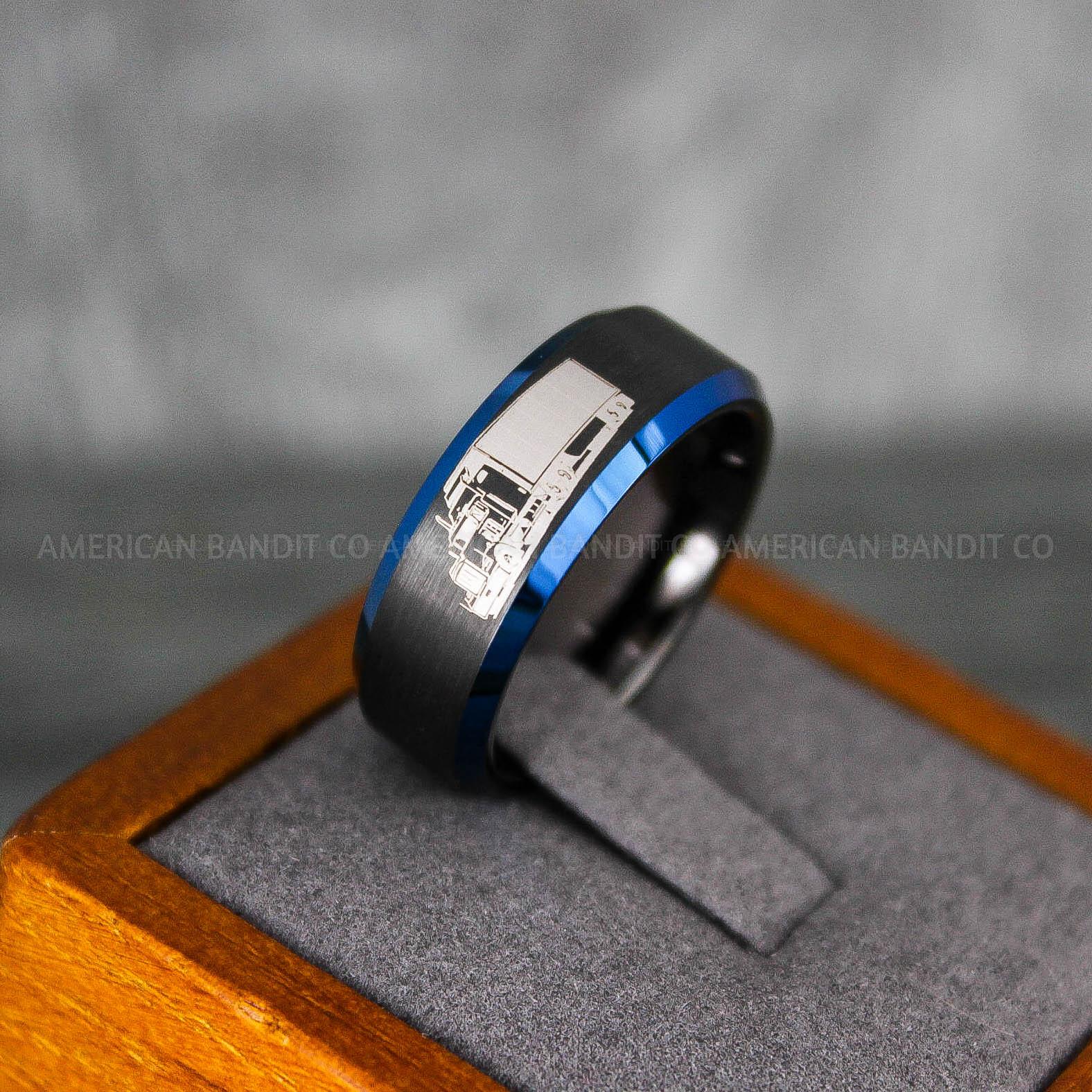 IMG_6872 Truck Driver Ring, Trucker Ring, Truck Life Ring, Trucker Life Ring, Trucker Jewelry, Truck Driver Wedding Band - Image 1