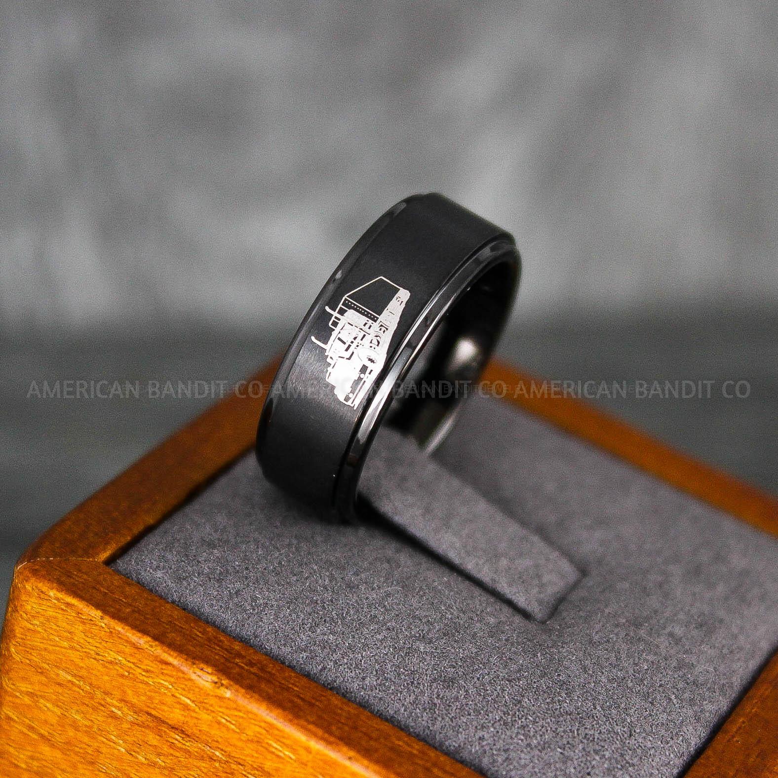 IMG_6875 Truck Driver Ring, Trucker Ring, Truck Life Ring, Trucker Life Ring, Trucker Jewelry, Truck Driver Wedding Band - Image 1