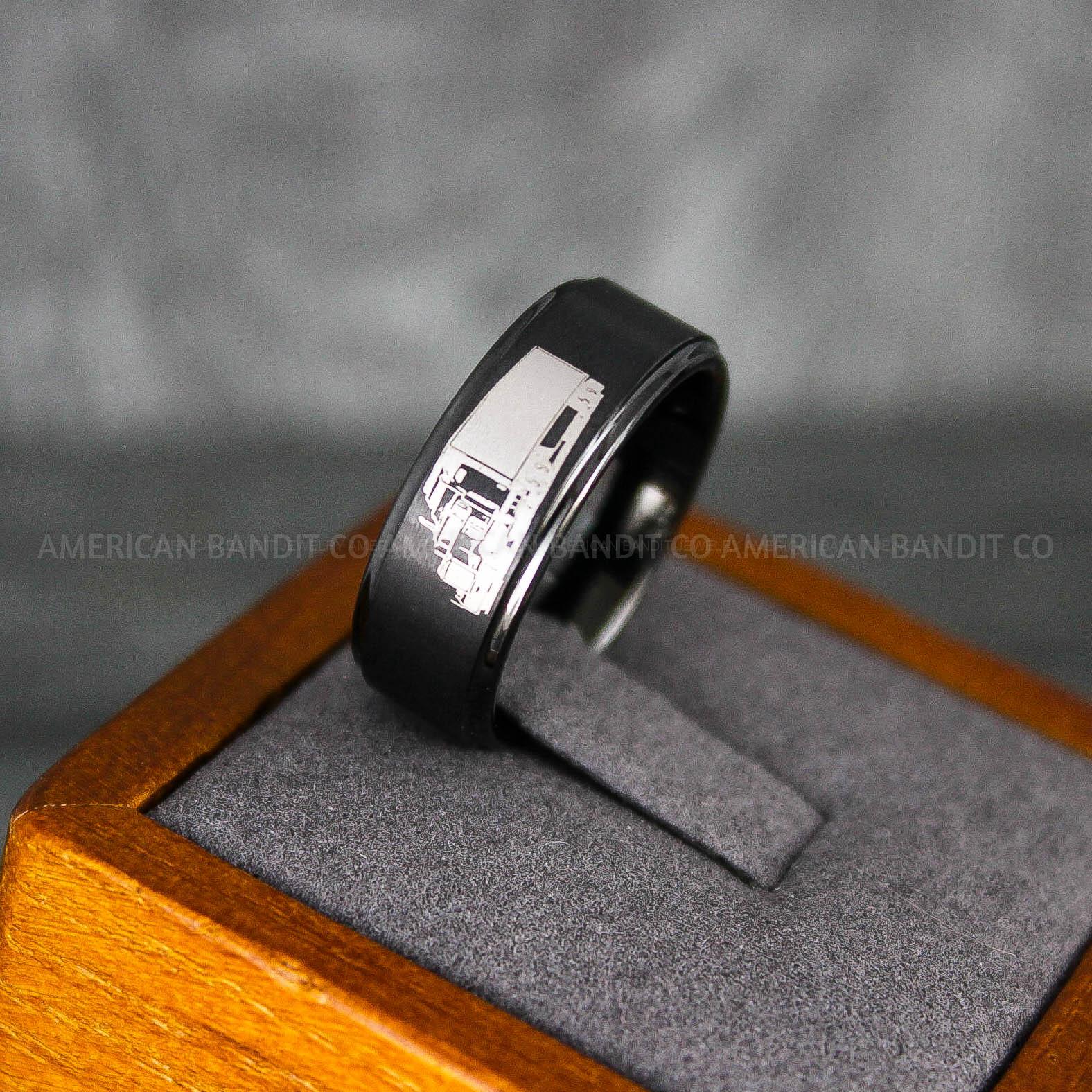 IMG_6876 Truck Driver Ring, Trucker Ring, Truck Life Ring, Trucker Life Ring, Trucker Jewelry, Truck Driver Wedding Band - Image 1