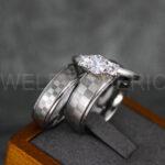 Checkered Flag Rings, Motor Sports Jewelry, Auto Racing Rings, Car Racing Rings, Checkered Flag Pattern Wedding Bands