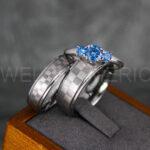 Checkered Flag Rings, Motor Sports Jewelry, Auto Racing Rings, Car Racing Rings, Checkered Flag Pattern Wedding Bands