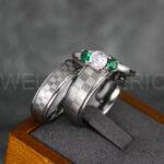 Checkered Flag Rings, Motor Sports Jewelry, Auto Racing Rings, Car Racing Rings, Checkered Flag Pattern Wedding Bands