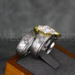 Checkered Flag Rings, Motor Sports Jewelry, Auto Racing Rings, Car Racing Rings, Checkered Flag Pattern Wedding Bands