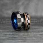 Checkered Flag Rings, Motor Sports Jewelry, Auto Racing Rings, Car Racing Rings, Checkered Flag Pattern Wedding Bands - Image 2