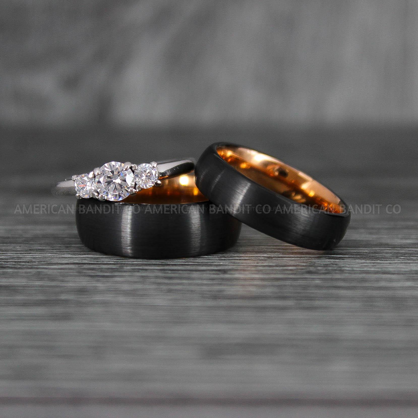 IMG_6951 Couple Rings, Couple Jewelry, Matching Wedding Rings, Matching Wedding Bands, Couple Wedding Rings, Couple Wedding Bands, Black Wedding Ring - Image 1