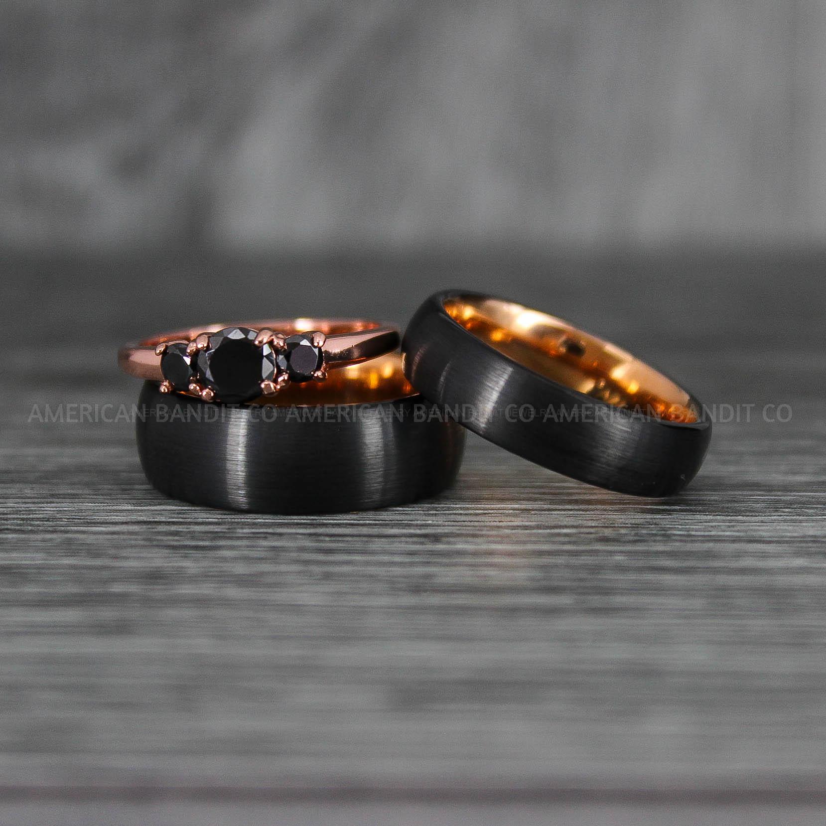 IMG_6953 Couple Rings, Couple Jewelry, Matching Wedding Rings, Matching Wedding Bands, Couple Wedding Rings, Couple Wedding Bands, Black Wedding Ring - Image 1