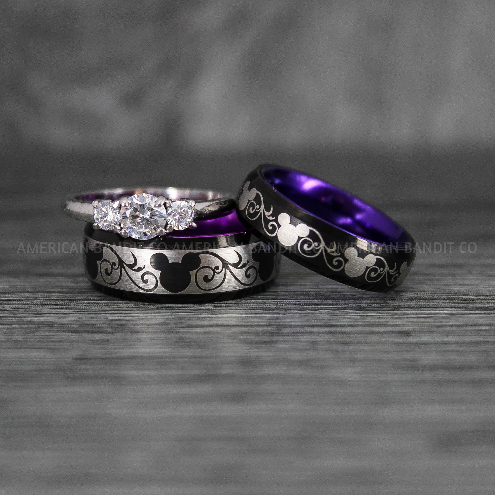 IMG_6966 Mickey Mouse Rings, Mickey Rings, Couple Wedding Bands, Couple Rings, Mickey Mouse Wedding Bands - Image 1
