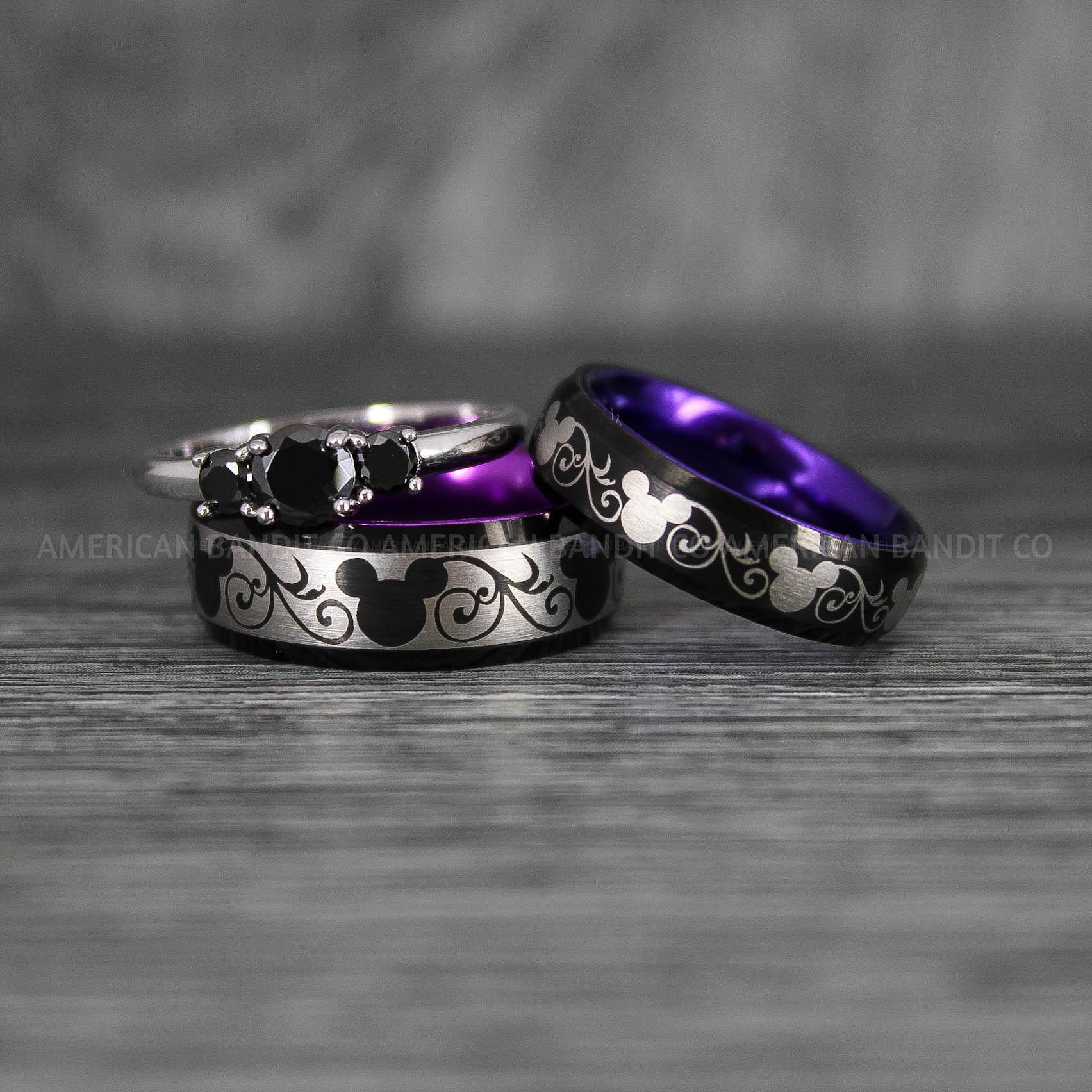 IMG_6968 Mickey Mouse Rings, Mickey Rings, Couple Wedding Bands, Couple Rings, Mickey Mouse Wedding Bands - Image 1