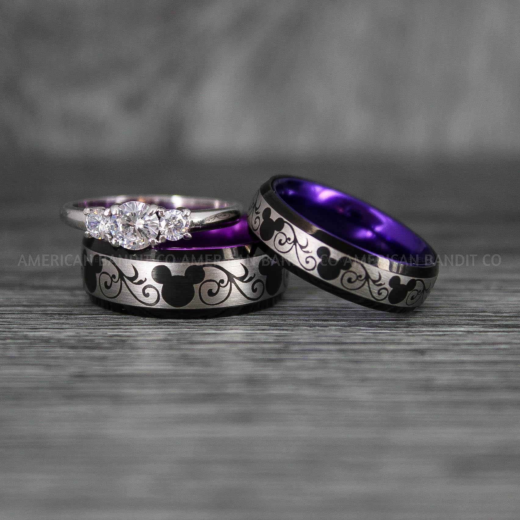 IMG_6972 Mickey Mouse Rings, Mickey Rings, Couple Wedding Bands, Couple Rings, Mickey Mouse Wedding Bands - Image 1