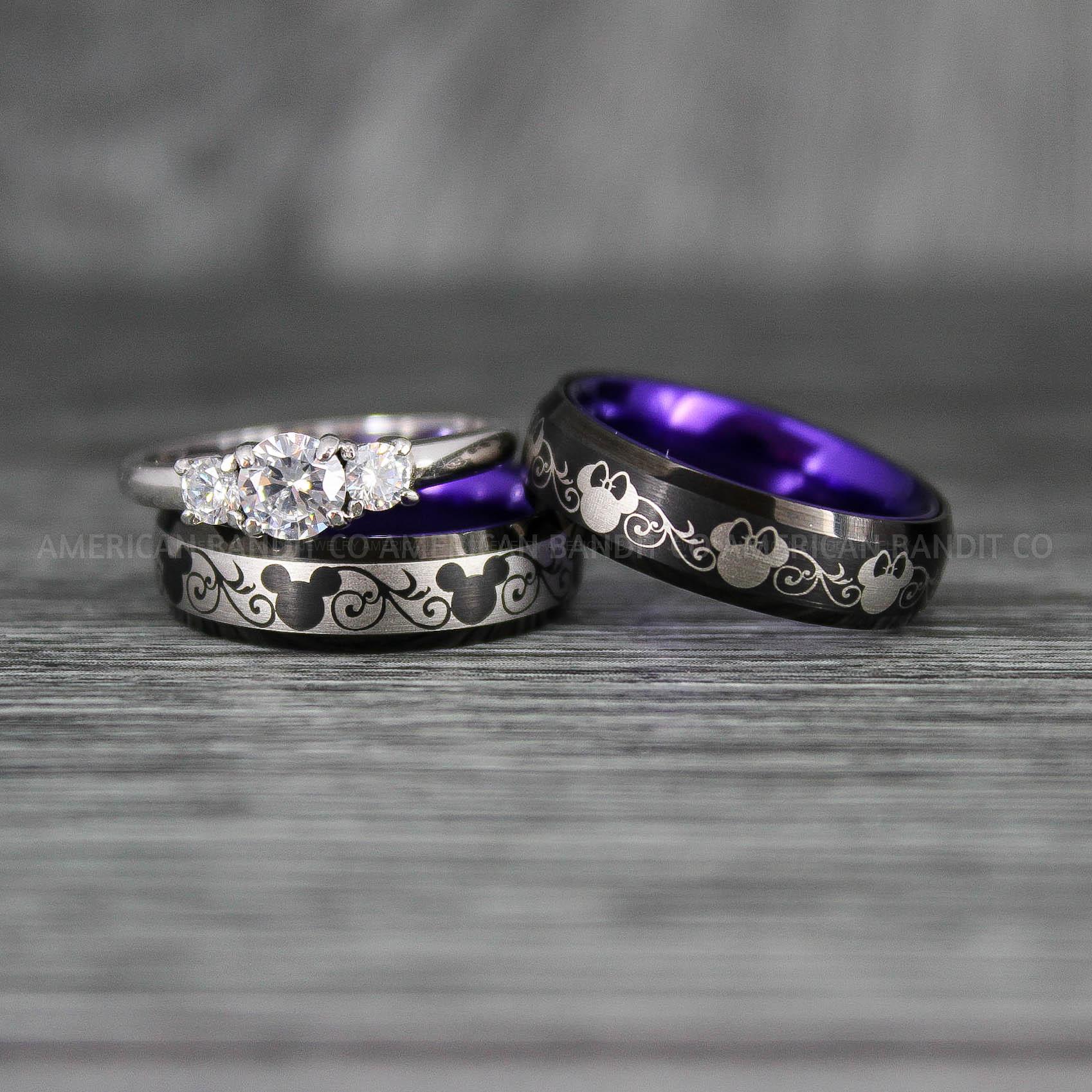 IMG_6976 Mickey Mouse Rings, Mickey Rings, Couple Wedding Bands, Couple Rings, Mickey Mouse Wedding Bands - Image 1