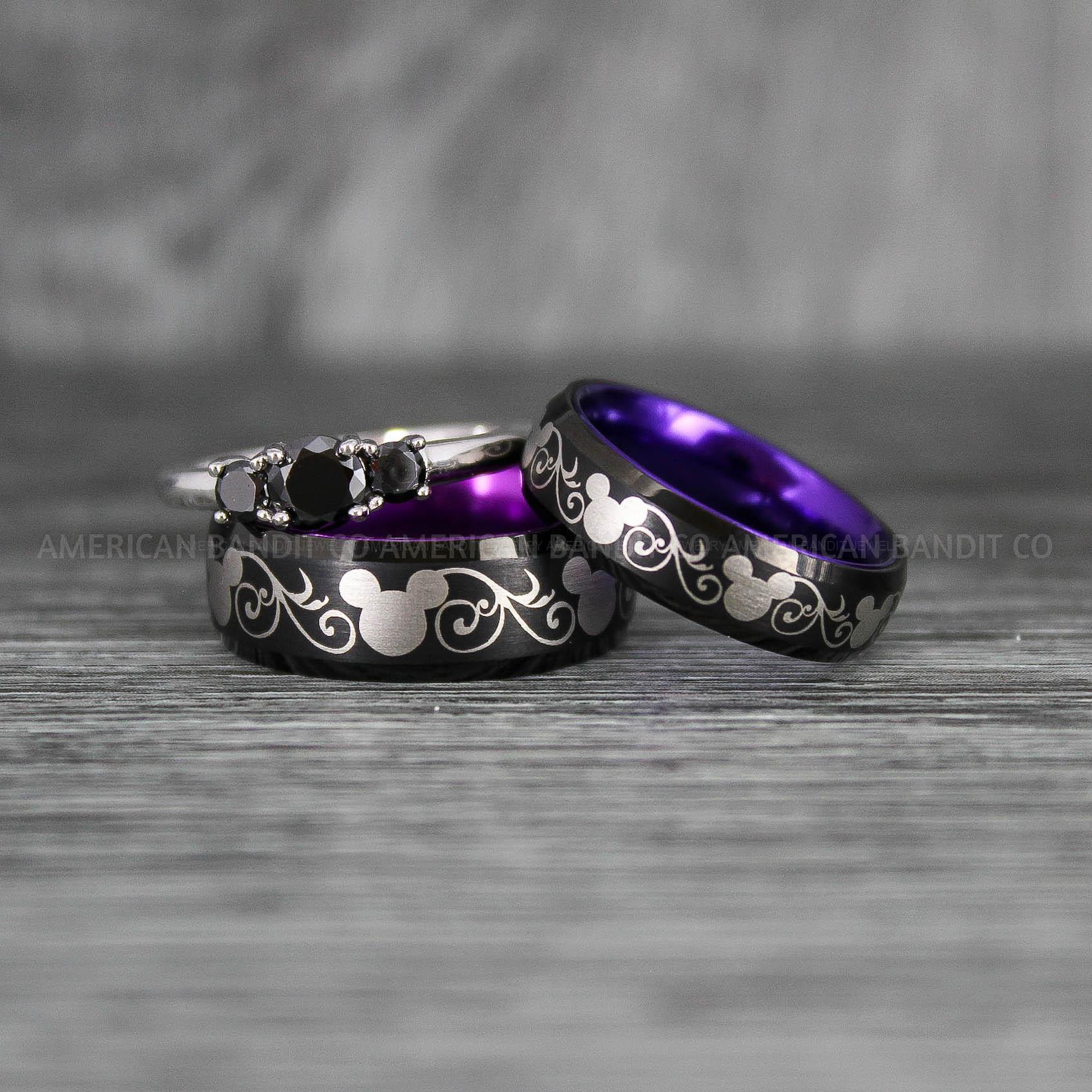 IMG_6992 Mickey Mouse Rings, Mickey Rings, Couple Wedding Bands, Couple Rings, Mickey Mouse Wedding Bands - Image 1