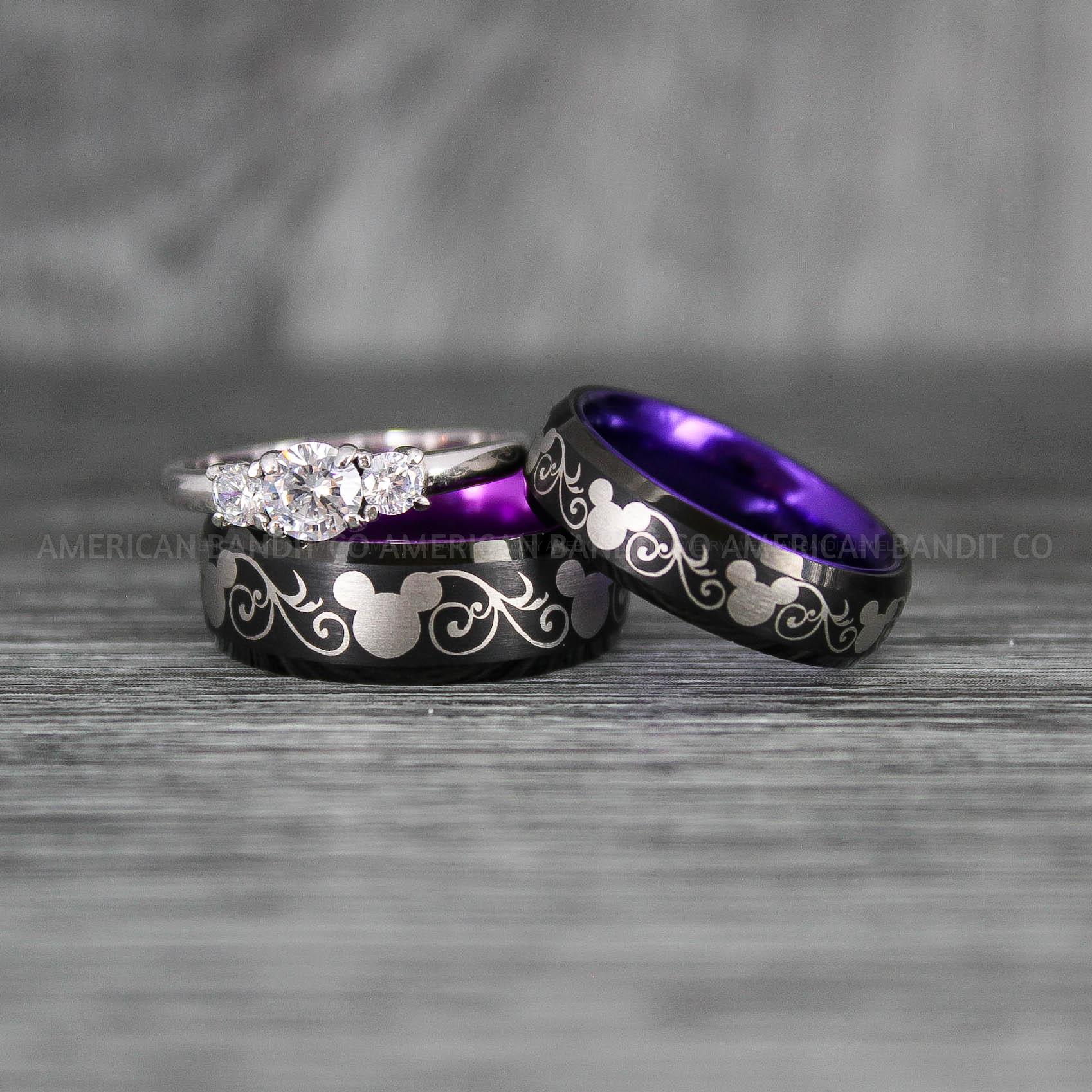 IMG_6993 Mickey Mouse Rings, Mickey Rings, Couple Wedding Bands, Couple Rings, Mickey Mouse Wedding Bands - Image 1