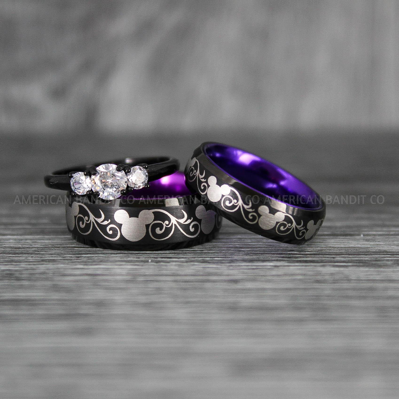 IMG_6994 Mickey Mouse Rings, Mickey Rings, Couple Wedding Bands, Couple Rings, Mickey Mouse Wedding Bands - Image 1