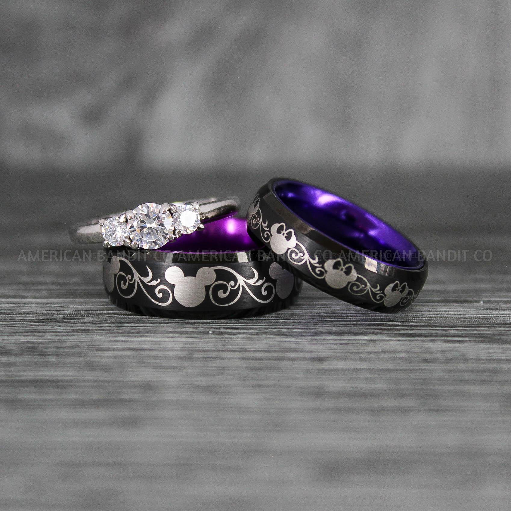 IMG_6997 Mickey Mouse Rings, Mickey Rings, Couple Wedding Bands, Couple Rings, Mickey Mouse Wedding Bands - Image 1