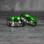 Mickey Mouse Rings, Mickey Rings, Mickey Mouse Wedding Bands, Mickey Mouse Wedding Rings, Black Wedding Bands, Green Couple Rings