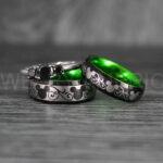 Mickey Mouse Rings, Mickey Rings, Mickey Mouse Wedding Bands, Mickey Mouse Wedding Rings, Black Wedding Bands, Green Couple Rings