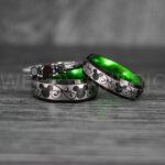 Mickey Mouse Rings, Mickey Rings, Mickey Mouse Wedding Bands, Mickey Mouse Wedding Rings, Black Wedding Bands, Green Couple Rings