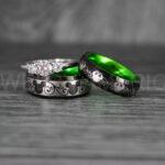 Mickey Mouse Rings, Mickey Rings, Mickey Mouse Wedding Bands, Mickey Mouse Wedding Rings, Black Wedding Bands, Green Couple Rings
