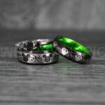 Mickey Mouse Rings, Mickey Rings, Mickey Mouse Wedding Bands, Mickey Mouse Wedding Rings, Black Wedding Bands, Green Couple Rings