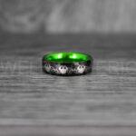Mickey Mouse Rings, Mickey Rings, Mickey Mouse Wedding Bands, Mickey Mouse Wedding Rings, Black Wedding Bands, Green Couple Rings - Image 3