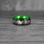Mickey Mouse Rings, Mickey Rings, Mickey Mouse Wedding Bands, Mickey Mouse Wedding Rings, Black Wedding Bands, Green Couple Rings - Image 3