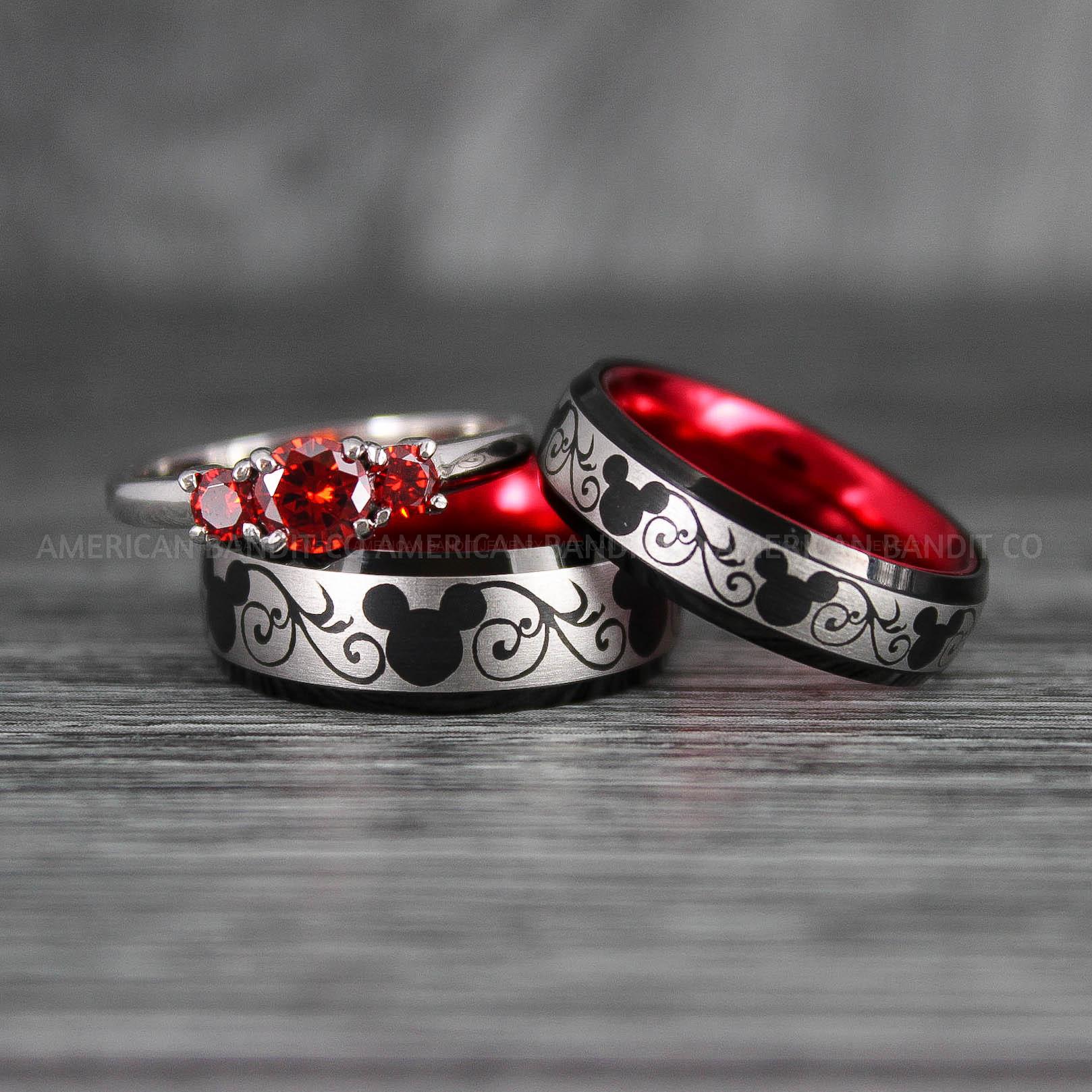 IMG_7043 Mickey Mouse Rings, Mickey Rings, Couple Wedding Bands, Couple Rings, Mickey Mouse Wedding Bands - Image 1