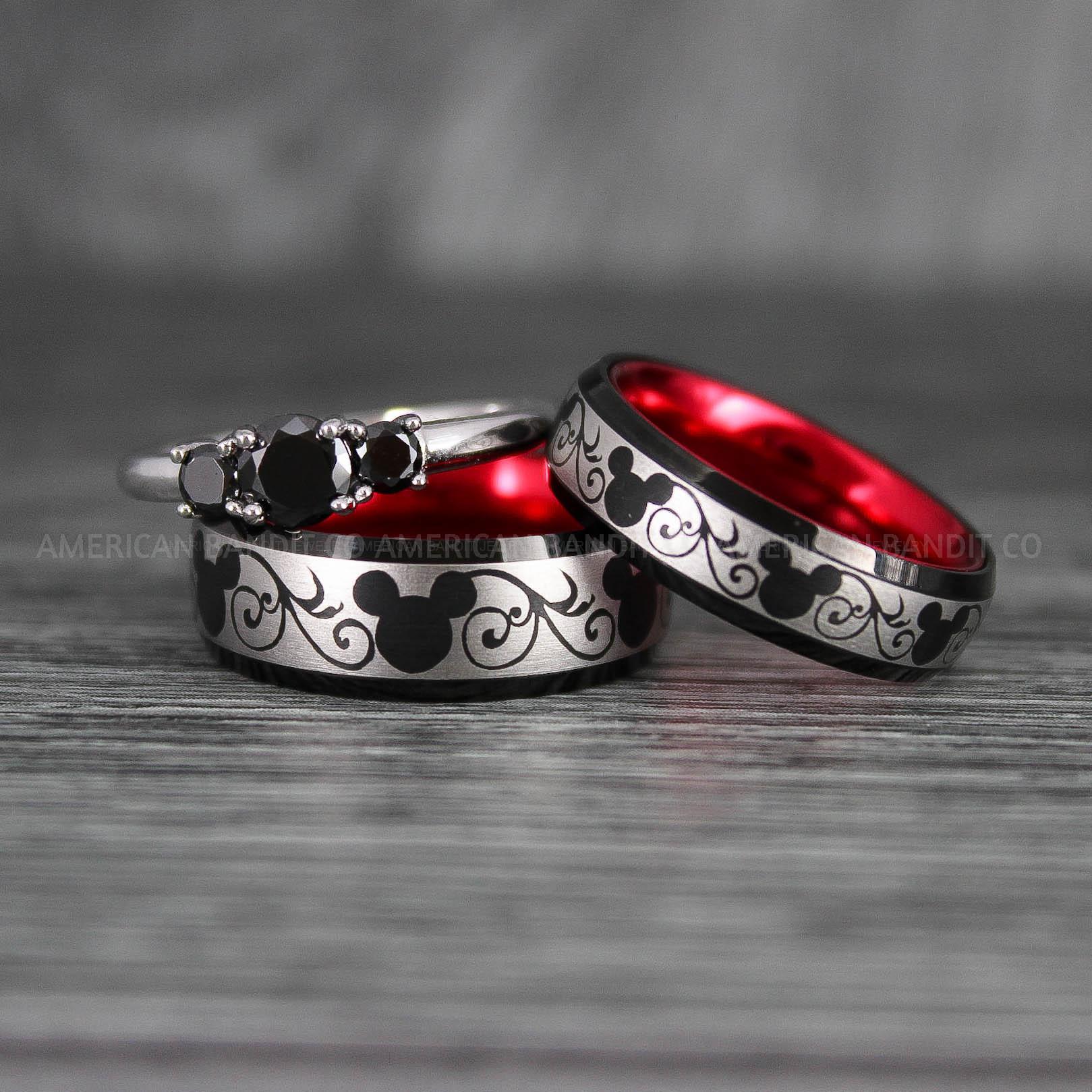 IMG_7044 Mickey Mouse Rings, Mickey Rings, Couple Wedding Bands, Couple Rings, Mickey Mouse Wedding Bands - Image 1